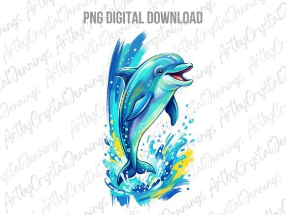 Download Cheerful Watercolor Dolphin Splash PNG - Cheerful Collection
