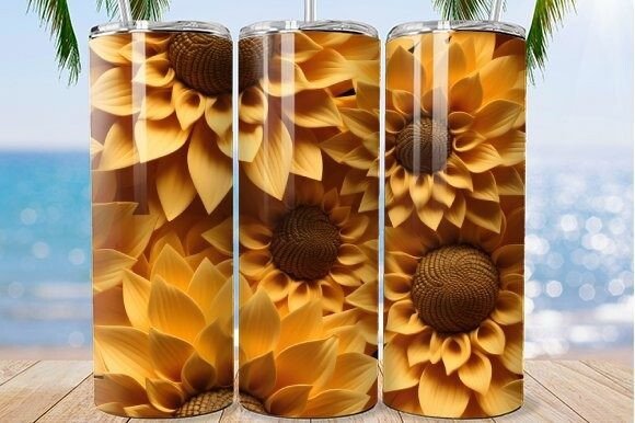 Download Golden Glow Tumbler Sunflower Wrap - Gold Collection