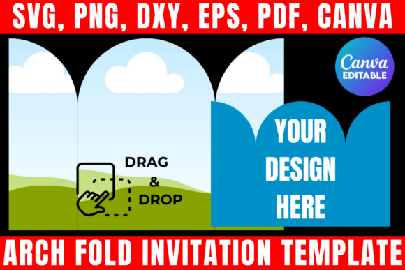Download Arch Fold Invitation Canva Template - Premium Resources